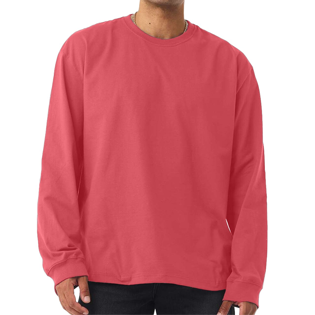 BELLA + CANVAS Blank Craft Heavyweight Long Sleeve Tee, Perfect for DIY Ribbed Cuffs T-Shirt